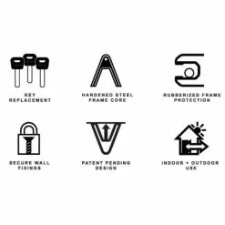 Hiplok AIRLOK Wall Mounted Lock And Hanger -Bikes Shop Hiplok AIRLOK Wall Mounted Lock Hanger Anchor Locks Black 2017 ALK1AB 5