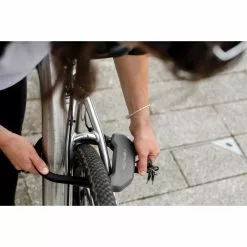 Hiplok DXC Wearable Bicycle Lock With Cable -Bikes Shop Hiplok DXC Grey Locked Up