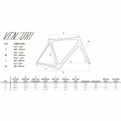Orro Venturi EVO 105 R800DB Road Bike (2023) -Bikes Shop VenturiSizeGeo webp xl